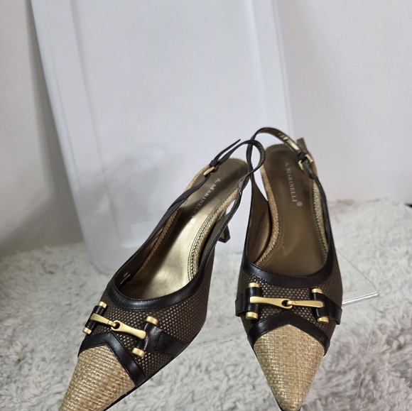 A. Marinelli Slingback Heels, SIZE:9.5, BROWN & TAN - Picture 8 of 16
